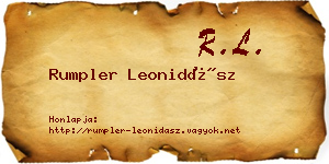 Rumpler Leonidász névjegykártya